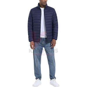 Chaqueta acolchada ligera para hombre con logotipo personalizado, abrigo aislante resistente al agua con cuello levantado y cremallera completa, embalaje fácil - Product Image 3