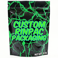 Pochette en plastique laminé PE Mylar recyclable personnalisée avec fermeture éclair embossée pour bonbons, chewing-gum, logo personnalisé