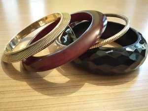 Handmade Glossy & Matte Finish Bras & Resin Casting Bangle Colorful Artisan <b>Bracelet</b> <b>Gold</b> Plating <b>Pearl</b> Stone Moon Shape Pattern - Product Image 3