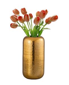 Venta al por mayor: Jarrón pequeño de metal estilo nórdico, de latón antiguo, para mesa, con hierba de pampa dorada, maceta decorativa. - Product Image 1