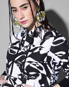 OEM de dos piezas transpirable a prueba de viento ropa deportiva para damas sublimación impresa Jogger invierno Sudadera con capucha pantalones de chándal conjunto de impresión - Product Image 3