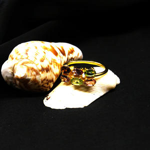 Moda 925 plata esterlina chapado en oro joyería Multi turmalina piedra preciosa mujeres usan anillo clásico - Product Image 6