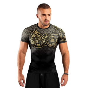 Rashguard de BJJ athlétique UPF50+ à manches longues en tissu extensible, coupe technique et flexible pour l'entraînement en salle et les sports - Product Image 3