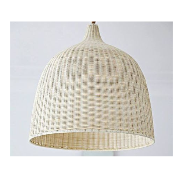 Handmade Modern Bamboo Weaving LED Pendant Lamp Natural Rattan Wicker Hanging Lamp Vietnam Traditional Minimalist Design Style