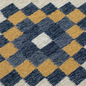 Alfombra Oushak azul marino 9x12, alfombra turca grande de gran tamaño con patrón abstracto, alfombra turca otomana con estampado abstracto Beige - Product Image 2