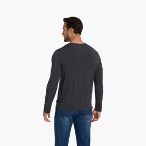 Camiseta de Dormir Informal para Hombre, Talla Grande, Camiseta Interior de Manga Larga de Viscosa de Bambú, Camisetas para Hombre, Suaves, Transpirables y Ecológicas - Product Image 4