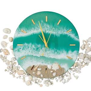 Reloj Mecánico de Lujo Hecho a Mano con Resina, Tema Oceánico, Moderno, Impermeable, de Gran Tamaño, Decoración para el Hogar, Comedor, Boda - Product Image 2