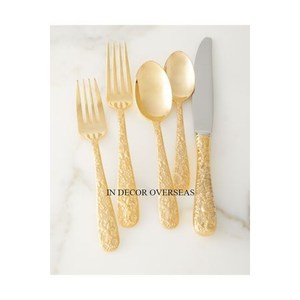 Suministro directo de fábrica de acero inoxidable, cuchara pulida brillante plateada y popular con juego de cubiertos con mango de diseño atractivo chapado en oro - Product Image 6