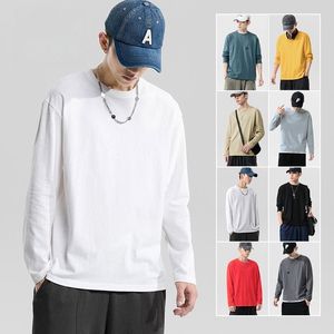 Camisetas informales de algodón de color sólido para hombre de la mejor calidad, logotipo personalizado impreso, tela de Jersey de manga larga de alta demanda, precio al por mayor - Product Image 5