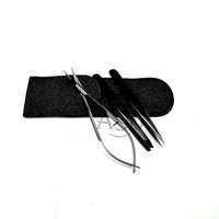 Pince à sourcils plasma tout noir Logo personnalisé Ciseaux à sourcils en acier durable à bouts pointus inclinés