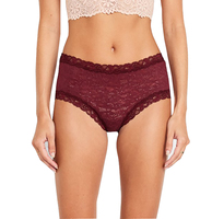 Braguitas de bikini de encaje floral sin costuras de cintura media para mujer, de alta calidad, al por mayor, de nailon, ecológicas y transpirables