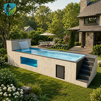 Piscine préfabriquée en fibre de verre, grande piscine en conteneur pour projet de complexe hôtelier extérieur, piscine de plongée hors sol