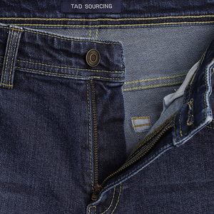 Shorts en jean tissé pour homme, décontractés, taille mi-haute, fermeture boutonnée, bleu uni délavé, avec logos, style workwear, streetwear d'été - Product Image 5