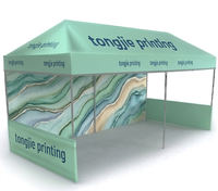 Tente de salon professionnelle imperméable 10x10 pieds, impression de logo personnalisé, gazebo de marque, auvent en tissu polyester Oxford hexagonal pour exposition