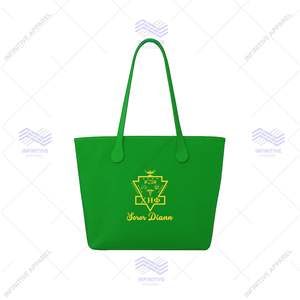 Chi Eta Phi Sac à main vert personnalisé pour femme Fourre-tout de grande capacité avec nom de Soror - Product Image 1