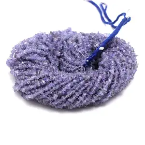Bracelet de pépites de pierres précieuses non coupées en tanzanite violette naturelle pour la fabrication de bijoux - Product Image 1