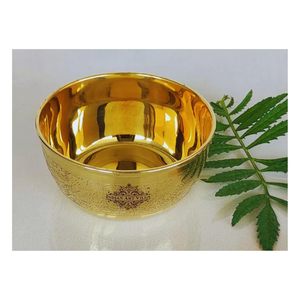 Bol en laiton de style antique fait à la main pour la décoration de maison et de mariage pour la table à manger et la cuisine pour les cadeaux - Product Image 1