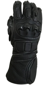 Guantes de Motociclismo de Cuero Genuino con Logotipo Personalizado, Guantes de Carreras con Protección Rígida Blanca, Transpirables y Protectoras para Motociclistas - Product Image 5