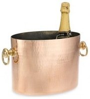 Baignoires à boissons en aluminium martelé refroidisseur de bouteille de vin en acier inoxydable pour les fêtes et les bars élégant bac à glace en métal