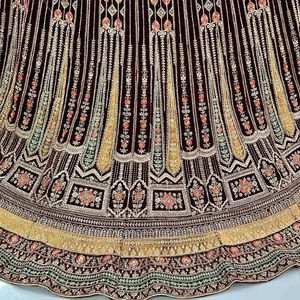 Velvet Lehenga avec Heavy Jarkan Cut Paste Work Rajwadi Concept 3.5M Flair Double Can pour 1.2M Choli & 2.5M Dupatta pour les fêtes - Product Image 5