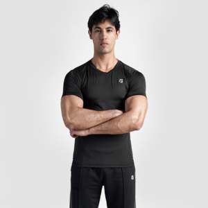 T-shirt vintage pour le fitness en noir - Product Image 1