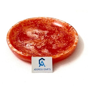 Plato de servicio de resina de alta tendencia de la mejor calidad, plato de ensalada de remolino naranja personalizado, bandeja de comida hecha a mano, plato de frutas y verduras - Product Image 4