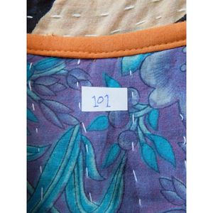 Chaqueta de Algodón Kantha para Mujer, Corta, de Invierno, Acolchada, Ecológica, Transpirable, con Botones y Estampado Floral Tejido - Product Image 6
