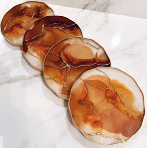 Posavasos de resina hechos a mano de La India, posavasos de vino y café de resina de Material puro más vendidos, posavasos para tazas de café - Product Image 4