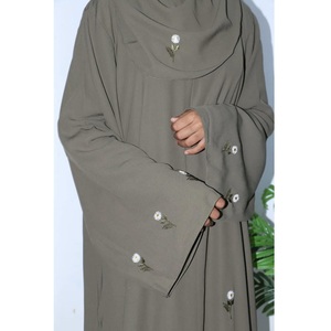 Beautifully Embroidered Black Traditional Muslim Modest Wear Nida <b>Abaya</b> Dubai Jilbab Hot Selling Khimar Burka WS International - Product Image 3