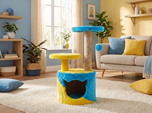 Amistar Azure Rainbow – Griffoir pour chat de qualité supérieure, toutes tailles, poteau en sisal coloré, aire de jeux amusante et durable pour chat - Product Image 3