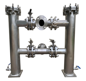 Crépine duplex directe en acier inoxydable 316L pour la filtration continue à haute température de la puissance manuelle de l'huile - Product Image 1