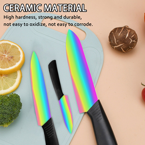 Couteau de chef en céramique de haute qualité, petit manche en plastique, couteau de cuisine durable, approvisionnement en vrac, prix d'usine, vente en gros - Product Image 5