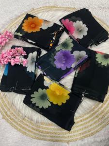 Sari Indio Elegante y Glamuroso de Alta Demanda, Sari de Georgette de Lujo, Última Moda, Ideal para Fiestas, Bodas, Festivales y Uso Diario para Mujer - Product Image 2