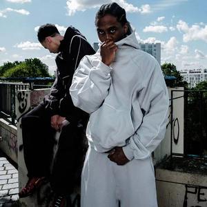 Chándal de lana de gran tamaño de estilo callejero de invierno para hombre de alta calidad, conjunto de Sudadera con capucha con logotipo impreso personalizado, suministro al por mayor - Product Image 4