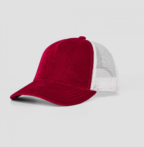 OEM Casquette de camionneur personnalisée de haute qualité à 5 panneaux avec logo brodé Casquette de camionneur en velours Casquette de camionneur en maille - Product Image 3