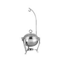 Kedatangan Terbaru Panci Chafing Dish Modern dari Baja Anti Karat Ramah Lingkungan untuk Menghangatkan Makanan, Panci Casserole dengan Finishing Perak Hammer untuk Pesta Buffet