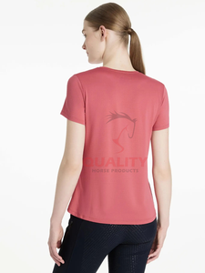 Camisa de verano para mujer, camiseta ligera transpirable para montar a caballo, tela elástica de secado rápido, ropa atlética elegante para montar, tops - Product Image 6