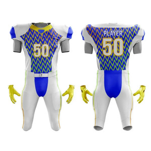 Tenue d'entraînement entièrement sublimée personnalisable, ensemble uniforme de football américain 2 pièces avec maillot respirant à séchage rapide et short - Product Image 1