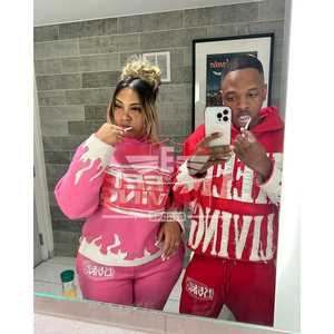 Chándales bordados desgastados para hombre, chándales acampanados, conjuntos de pantalones acampanados, Jersey, chándal acampanado, diseño personalizado - Product Image 3