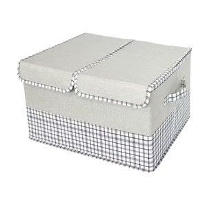 Boîtes Paniers de rangement en tissu avec poignées en corde pour garde-robe vêtements pliable grande boîte à bijoux Cube de rangement en tissu - Product Image 3