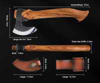 Tête de hache en acier Damas à dos plat de haute qualité, personnalisée OEM, avec manche en bois, faite à la main en acier inoxydable, avec logo personnalisé