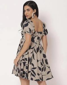 Robe en coton imprimé bloc à la main indienne nouvelle tenue d'été décontractée à la mode avec tour de taille naturel de style doux pour le cadeau de la Saint-Valentin - Product Image 3