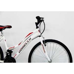 Dorello 26 Rim Lady <b>Bike</b> Classic White <b>Frame</b> with Red Sticker Aluminum/Steel Fork Brake Line Braking System - Product Image 3
