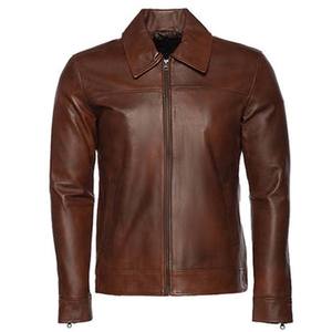 Chaqueta de Cuero con Cuello Alto y Cremallera para Hombre, Moderna, Nueva, Duradera, Cálida, Transpirable, Ligera y de Talla Grande - Product Image 1