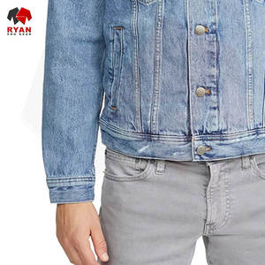 Veste en jean pour homme pour toutes les saisons, couleur bleu classique, coupe régulière confortable - Product Image 6