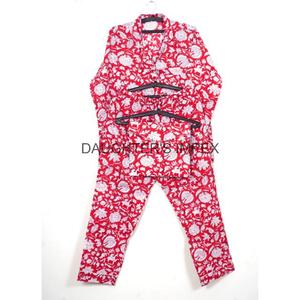 Conjunto de pijama estampado con bloque de mano de algodón indio, ropa de dormir floral para mujer, vestido de verano - Product Image 6