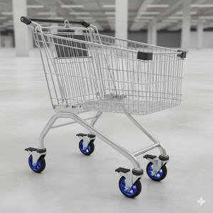 Roue pivotante à roulement à billes en acier polyuréthane à noyau en aluminium bleu de 4 pouces, tige filetée M12, roulement silencieux et fluide - Product Image 2