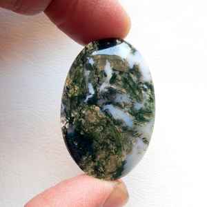 Vente en gros OEM Agate mousse naturelle Cabochon de pierres précieuses de taille ovale lisse approvisionnement en vrac pour l'utilisation de bijoux - Product Image 4