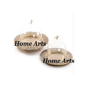 Plateau de service en aluminium pour snacks avec couvercle en acrylique Ensemble de deux plateaux ronds pour desserts au chocolat à bon prix - Product Image 1