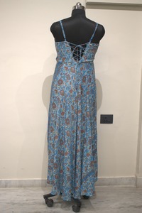 ชุดเดรสพิมพ์ลายผ้าซาตินหรูหราฤดูร้อนสุดชิคสายสปาเก็ตตี้ทรงดินสอเส้นใยวิสคอสจากธรรมชาติสำหรับผู้ใหญ่ - Product Image 2